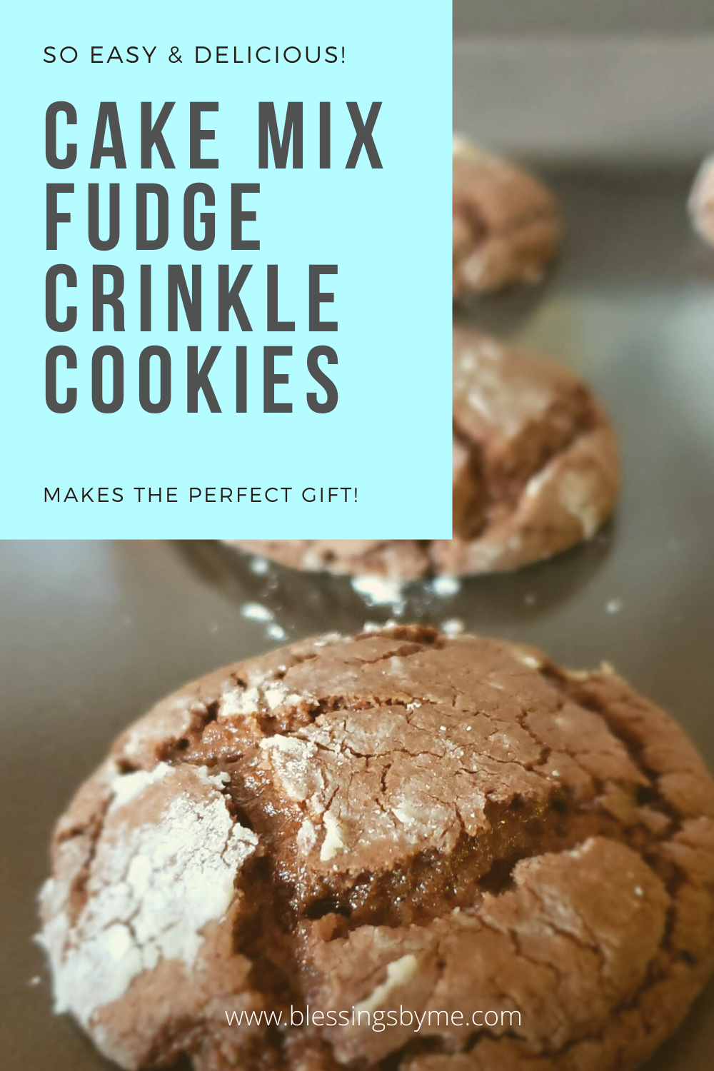 Cake Mix Fudge Crinkle Cookies - Blessings By Me Recipes